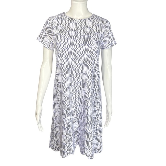 Duffield Lane Dresses & Skirts - Duffield Lane Scalloped Hem Cornflower Blue and White Patterned Dress Small
